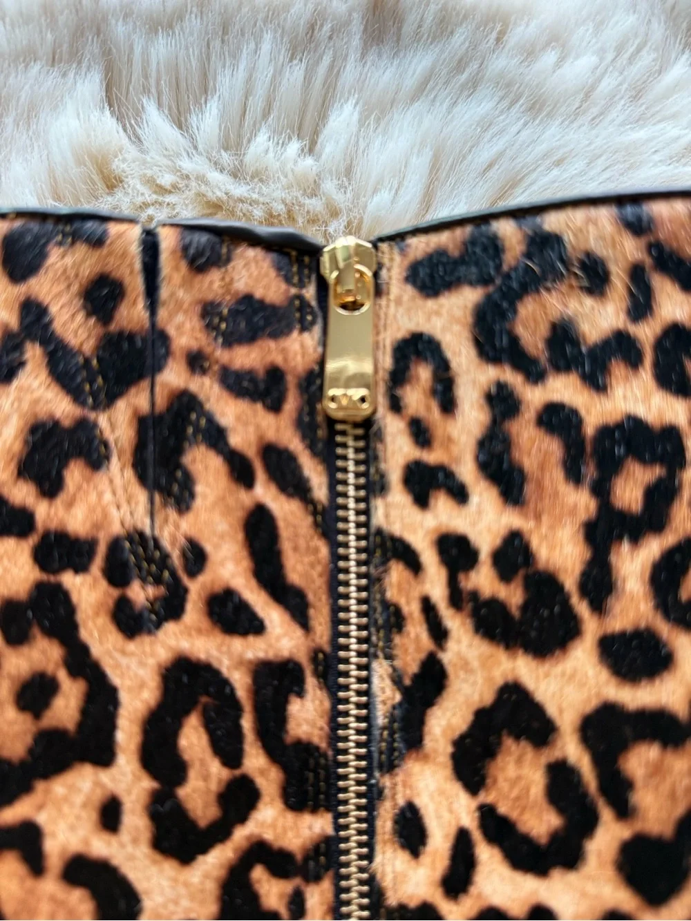 Michael Kors Leopard Print Knee-High Heeled Boots - Tan and Black